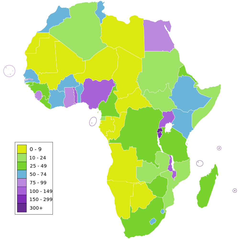Zambia is not the only sparsely populated country in Africa.